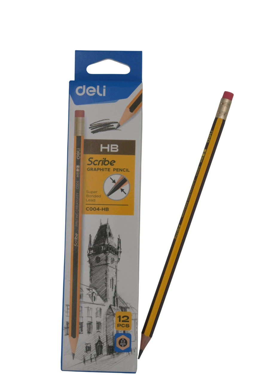 DELI SCRIBE GRAPHITE PENCIL 1PKT NO: C004-HB