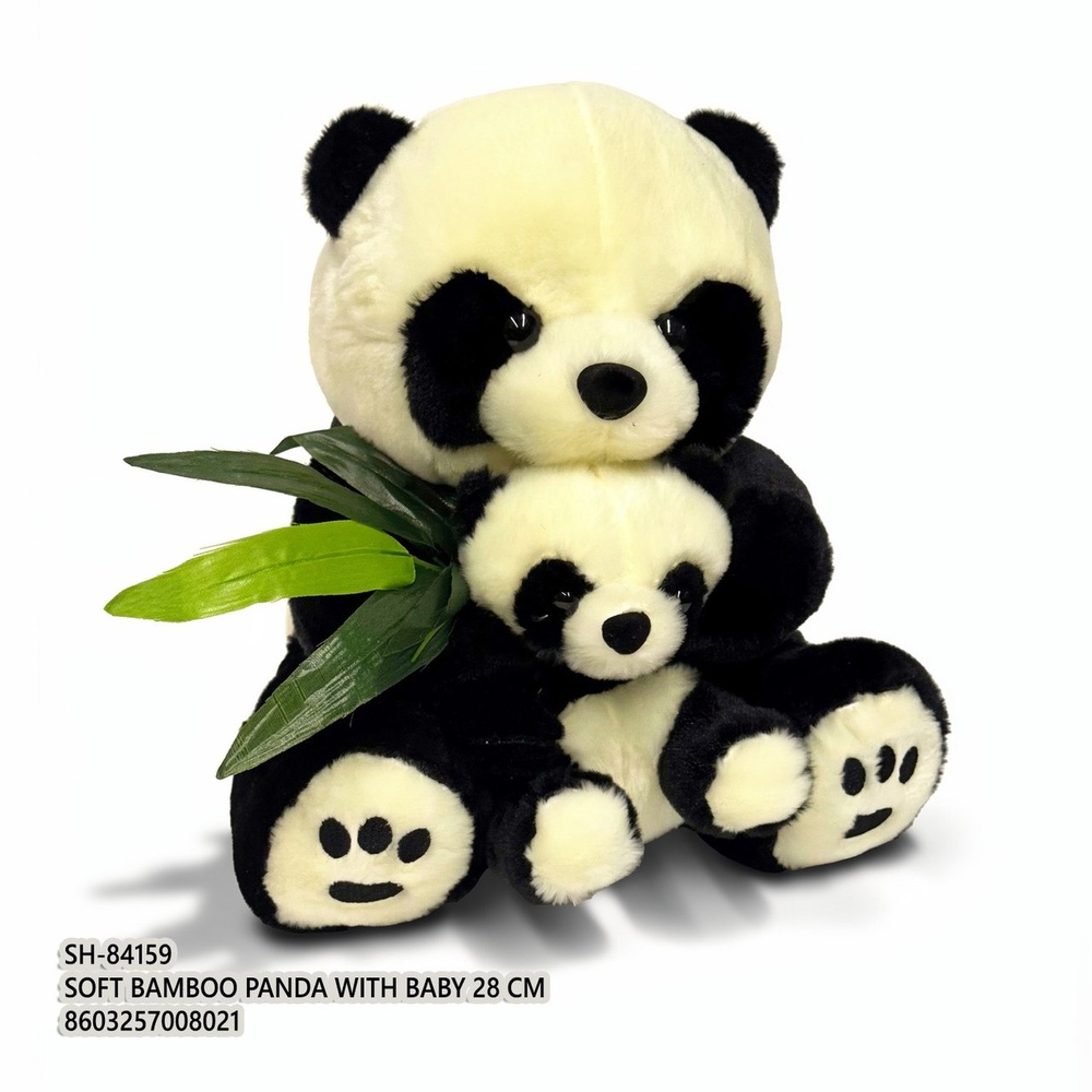 Soft Bamboo Panda with Baby 28 CM
